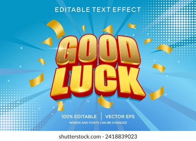 good luck 3D text effect template