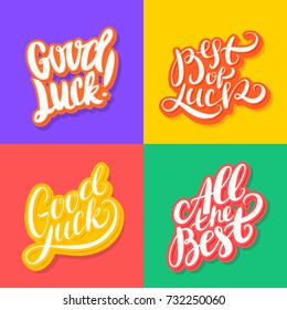 Good luck. All the best. Best of luck. Vector lettering.