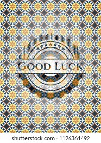 Good Luck arabesque badge. arabic decoration.