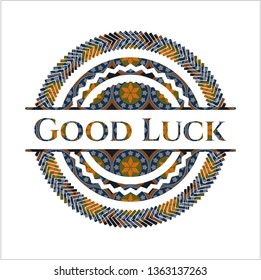 Good Luck arabic emblem. Arabesque decoration.