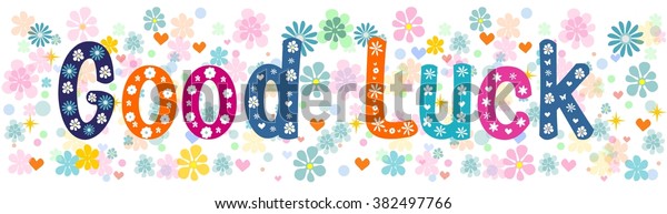 Good Luck Banner Greeting Card Vector Stock Vector (Royalty Free) 382497766