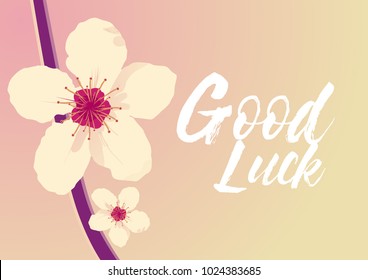 good luck, beautiful greeting card with flower background