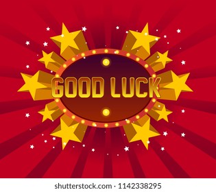 good luck, beautiful greeting card background or banner with star party theme.  design illustration