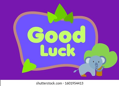 good luck, beautiful greeting card background or template banner with cute animal character theme. vector design illustration