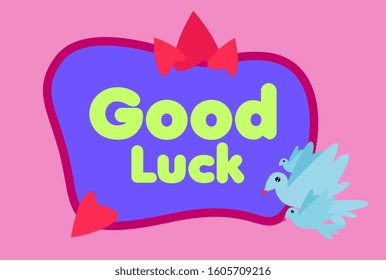 good luck, beautiful greeting card background or template banner with love theme. vector design illustration