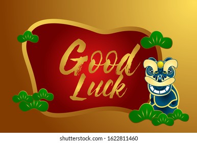 good luck, beautiful greeting card background or template banner with chinese theme. vector design illustration