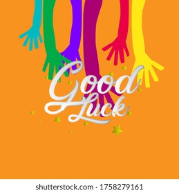 good luck, beautiful template banner with youth theme. vector design illustration, graphics elements for t-shirts, the sign, badge or greeting card and background photo booth