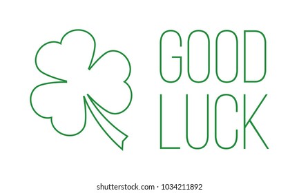 good luck, card with clover leaf