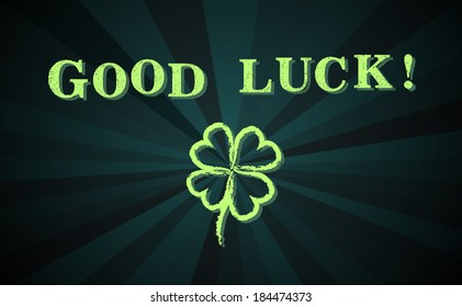 Good luck card. Vector