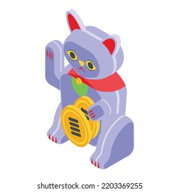 Good luck cat icon. Isometric of good luck cat vector icon for web design isolated on white background