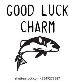 Good Luck charm FIsh illustrations with patches for t-shirts and other uses