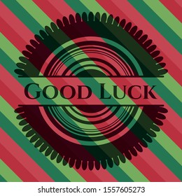 Good Luck christmas colors emblem. Vector Illustration. Detailed.