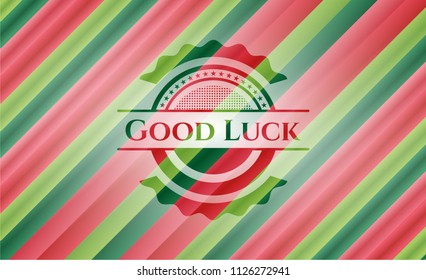 Good Luck christmas colors style emblem.