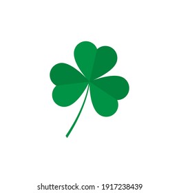 Good luck clover or four leaf clover flat vector icon for apps and websites isolated on white background.Eps 10