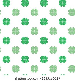 Good luck clover, four-leaf clover, shamrock, seamless background