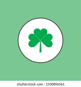 Good luck clover or leaf clover flat vector icon for apps and websites