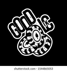 good luck coins casiono vector illustration B&W