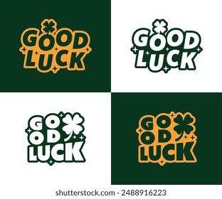 Good Luck colorful lettering vector typography with hand drawn style that can be used for concept and design of sticker, t-shirt, apparel, poster, card, printing, wallpaper and many more
