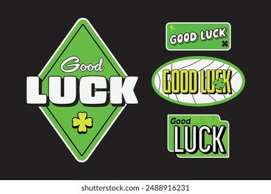 Good Luck colorful lettering vector typography with hand drawn style that can be used for concept and design of sticker, t-shirt, apparel, poster, card, printing, wallpaper and many more
