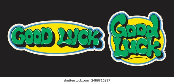 Good Luck, colorful lettering vector typography with hand drawn style that can be used for concept and design of sticker, t-shirt, apparel, poster, card, printing, wallpaper and many more
