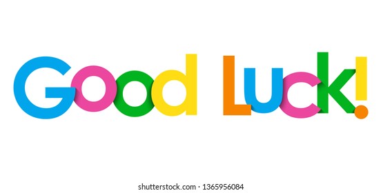 GOOD LUCK! colorful typography banner