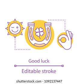 Good luck concept icon. Fortune idea thin line illustration. Vector isolated outline drawing. Editable stroke