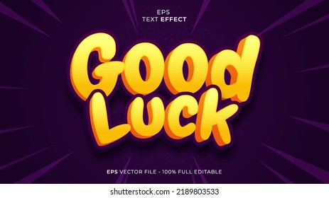 Good Luck editable text effect font