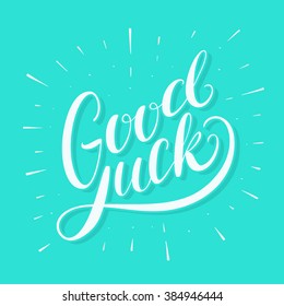 Good luck. Farewell card. Hand lettering.