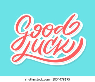 Good luck. Farewell card. Vector lettering.