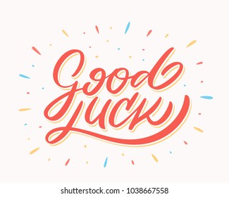 Good luck. Farewell card. Vector lettering.