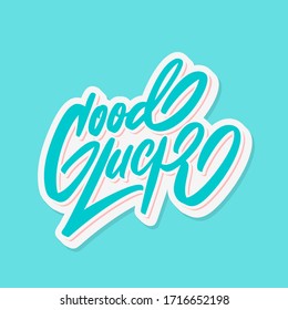 Good luck. Farewell card. Vector lettering.