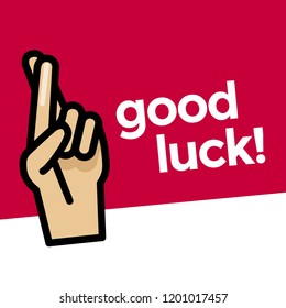 Good Luck Fingers Crossed Vector Illustration