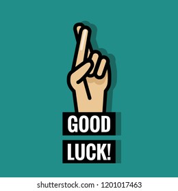 Good Luck Fingers Crossed Vector Illustration