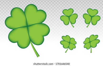 Good luck - four leaf clover vector flat icon on a transparent background.