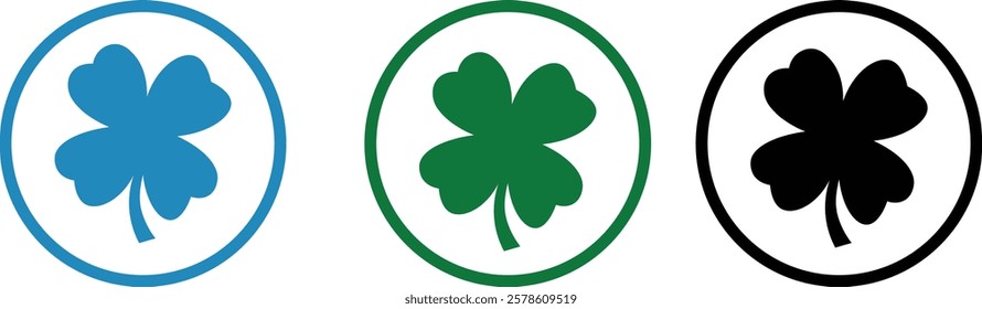 Good luck four leaf clover icon set. four leaf clover isolated icon. four leaf clover line icon. clover icon, vector, silhouette set