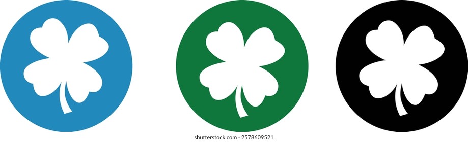 Good luck four leaf clover icon set. four leaf clover isolated icon. four leaf clover line icon. clover icon, vector, silhouette set