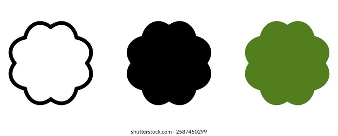 Good luck four leaf clover flat icon set isolated on transparent background.