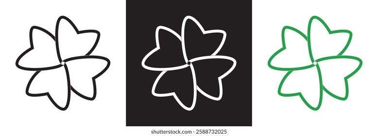 Good luck four leaf clover icon .  isolated on white and black background. Vector illustration. EPS 10