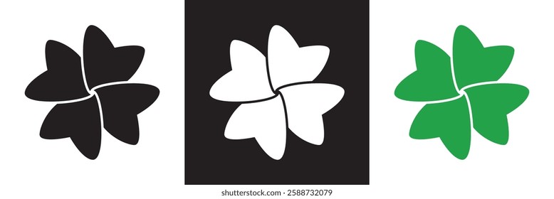 Good luck four leaf clover icon .  isolated on white and black background. Vector illustration. EPS 10