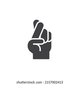 Good luck gesture vector icon. filled flat sign for mobile concept and web design. Crossed fingers glyph icon. Symbol, logo illustration. Vector graphics