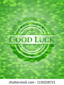 Good Luck green mosaic emblem