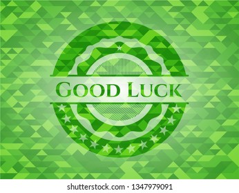 Good Luck green mosaic emblem