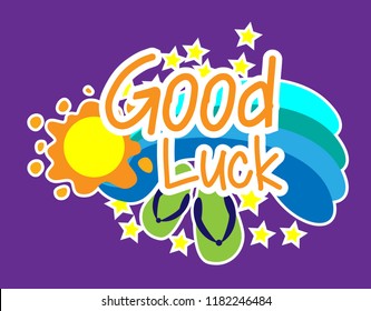 Good Luck Greeting Card Background Banner Stock Vector (Royalty Free ...