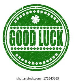Good luck grunge rubber stamp on white, vector illustration