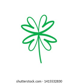 Good luck hand drawn shamrock. Lucky charm doodle.