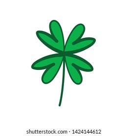 Good luck hand drawn shamrock. Lucky charm doodle.