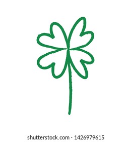Good luck hand drawn shamrock. Lucky charm doodle.