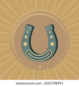 Good Luck Horseshoe Icon Creative Stylish, Horse Hoof Metal Protector Shoe Product Vector Art Illustration