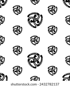 Good Luck Horseshoe Icon Seamless Pattern Vector Art Illustration