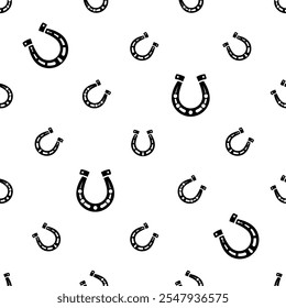 Boa sorte Horseshoe ícone sem emenda padrão, cavalo Hoof Metal protetor sapato produto vetor arte ilustração